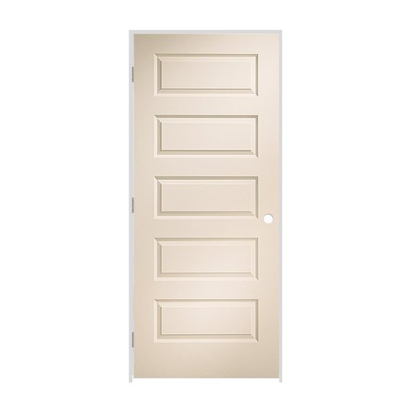 Codel Doors 30" x 80" x 1-3/8" Primed 5-Panel Rockport Molded Hollow Core 4-9/16" RH Prehung Door 2668MHCROCRH26D4916